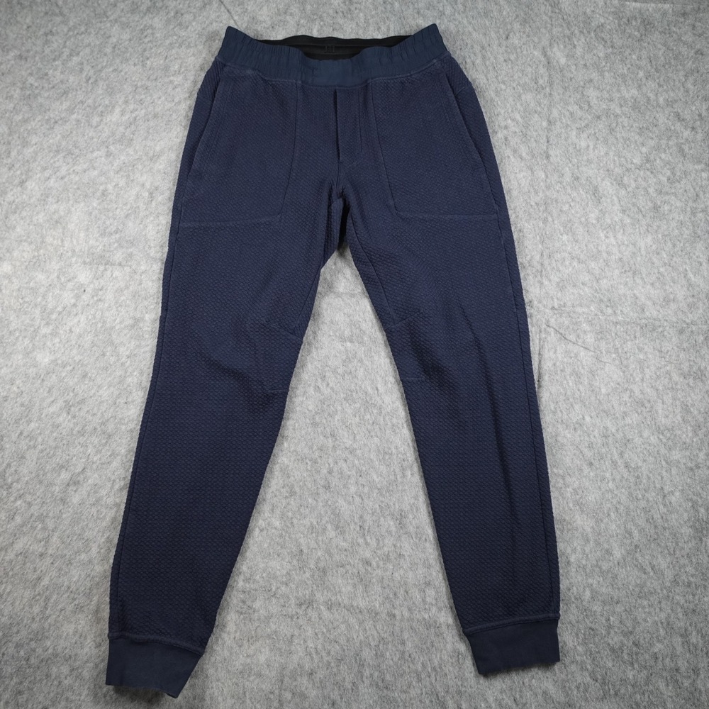 Lululemon Pant Men Medium Navy Blue Textured At Ease Jogger Sweatpant Athleisure
